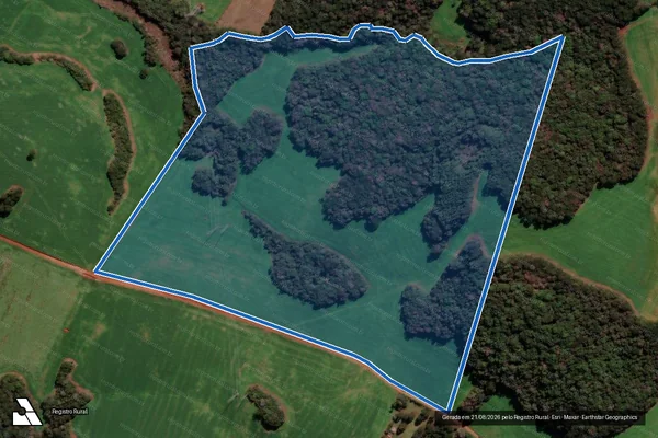 Imagem de satélite de Granja Crestani Pellisser - Matrícula R6 e R14/17.638 em Lagoa Vermelha - RS