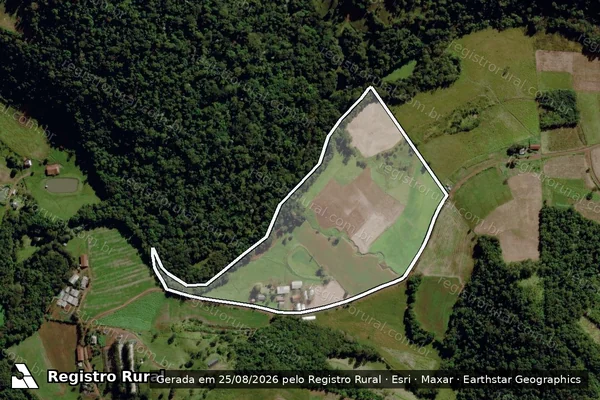 Imagem de satélite de Lote Colonial Rural n° 82 - GLEBA 01 em Maravilha - SC