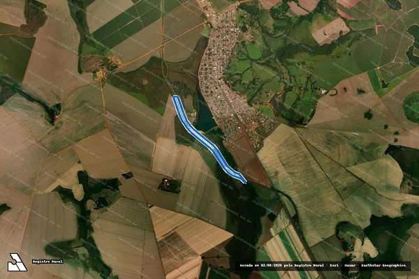 Imagem de satélite de FAIXA DE DOMÍNIO DA FERROVIA? TRECHO 24 e 25 - Parte 1 em Alto Taquari - MT