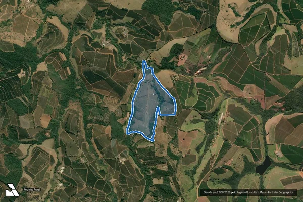 Imagem de satélite de Fazenda Ribeirão da Cava - Parte 1 em Carmo da Cachoeira - MG