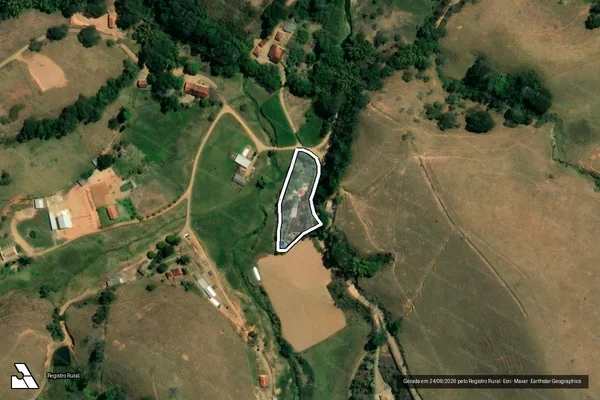 Imagem de satélite de SITIO MONTE ALEGRE - GLEBA 01 em Santa Bárbara do Tugúrio - MG