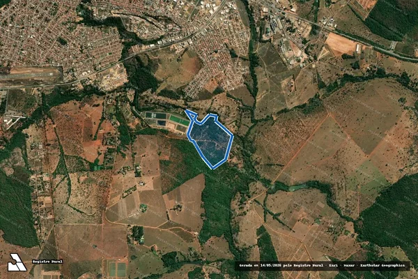 Imagem de satélite de Fazenda Guerra, Lugar Guerra Espírito Santo e Babão - Gleba-11 em Paracatu - MG