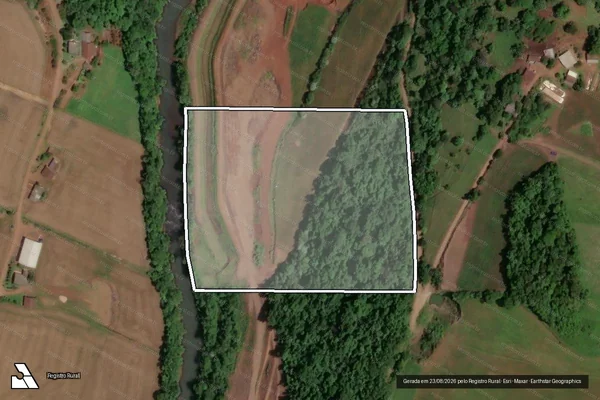 Imagem de satélite de Parte do lote rural nº 07, da Seção Anta Gorda - Parcela 02 em Saudades - SC