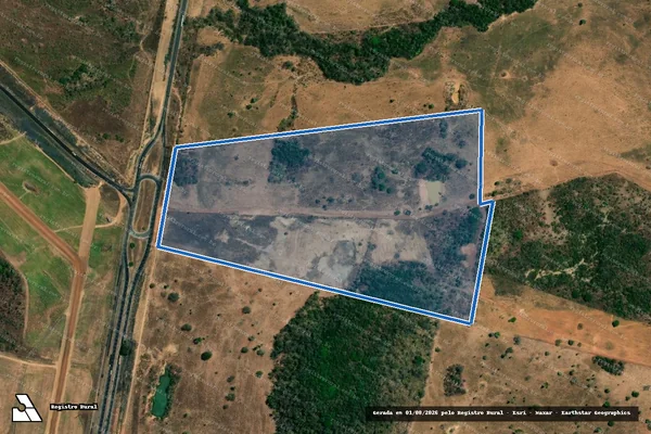 Imagem de satélite de Unificação do Lote n° 32-B/001, desmembrado do Lote n° 32-B e Lote n° 32-A/005, desmembrado do Lote n° 32-A, ambos do Loteamento - 001 em Miranorte - TO