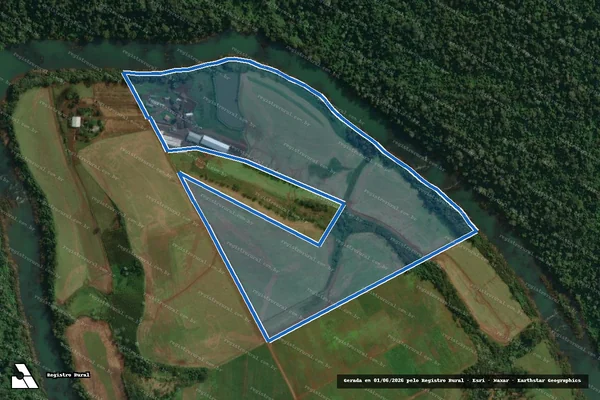 Imagem de satélite de Parte A do Lote Rural nº 1 - Parcela 1 em Itapiranga - SC