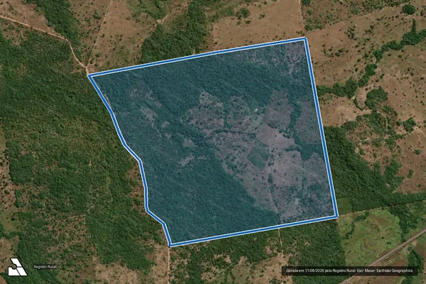 Imagem de satélite de FAZENDA BOA SORTE, PARTE DO LOTE 50, LOT. RIBEIRÃO JUARI, 1º ETAPA - Parte 1 em Couto Magalhães - TO