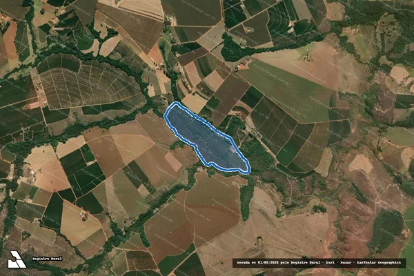 Imagem de satélite de Fazenda Santo Antônio, lugar denominado Córrego dos Alves - Parte 1 em Patrocínio - MG