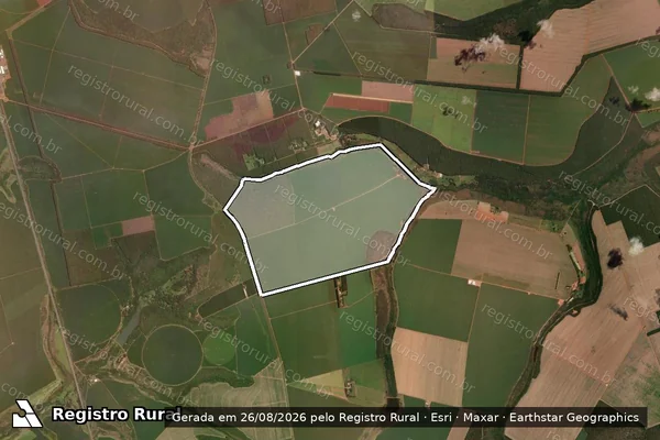 Imagem de satélite de Fazenda da Estiva, na estação da Urú, da estrada de ferro Mogiana no lugar denominado "Pasto do Passarinho"- 3° Quinhão - FAZENDA DA ESTIVA em Uberlândia - MG