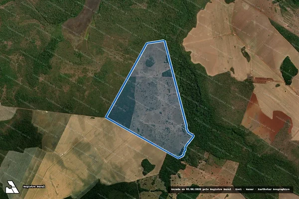 Imagem de satélite de Parte do Lote 58 consoante do Loteamento Rios Araguaia e Caiapó - Parcela 1 em Caseara - TO