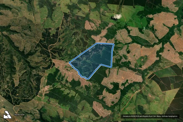 Imagem de satélite de Fazenda Flor da Noroeste  - Faz. Barra Funda ? Mat. 650 em Presidente Alves - SP