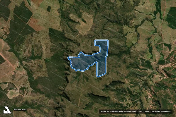 Imagem de satélite de Fazenda Sempre Verde - Desmembrada em Rio Negro - MS