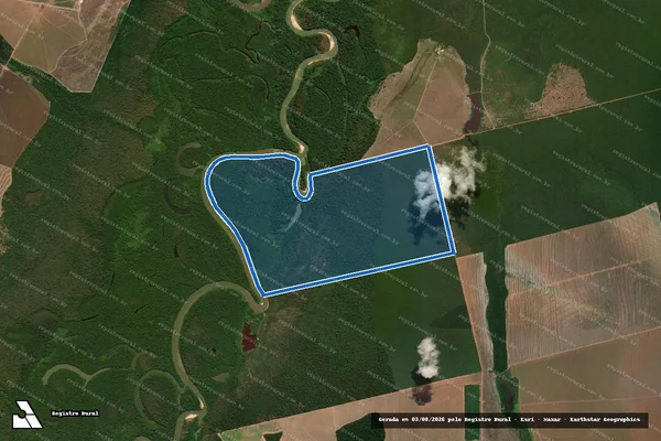 Imagem de satélite de FAZENDA MONTE AZUL - PARCELA 01 em Canarana - MT
