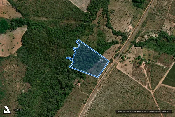 Imagem de satélite de FAZENDA ESTRELA D ALVA, PARTE DO LOTE 151 DO LOTEAMENTO TRANQUEIRA GRANDE - Gleba 1 em Tupirama - TO