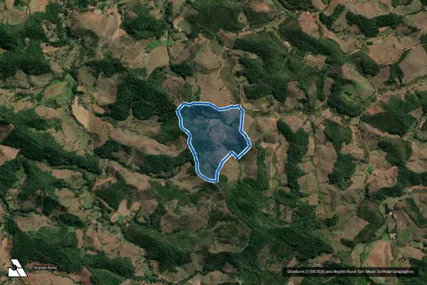 Imagem de satélite de Ribeirão ou Ribeirão São Joaquim ? Gleba 1 - Ribeirão ou Ribeirão São Joaquim ? Gleba 1 em Alto Rio Doce - MG