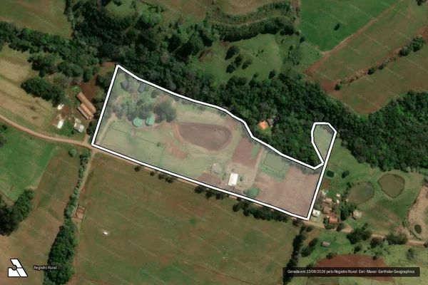 Imagem de satélite de LOTE RURAL DE TERRAS DE CULTURAS E MATOS,número DEZESSEIS (16) - Gleba A em São Lourenço do Oeste - SC