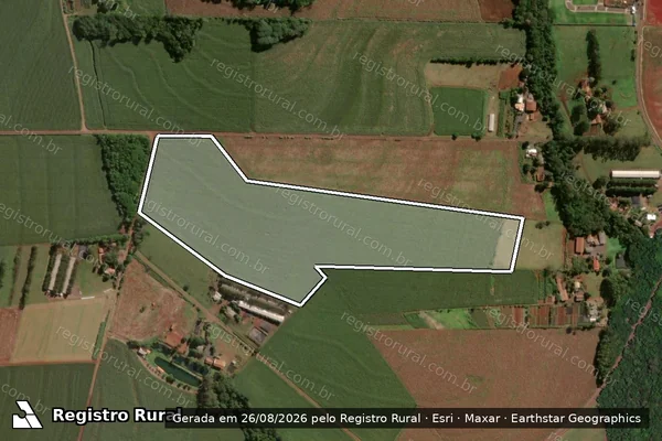 Imagem de satélite de LOTE RURAL Nº 192-B, DA GLEBA 14, IMÓVEL GUAIRACÁ - Parcela 1 em Itaipulândia - PR