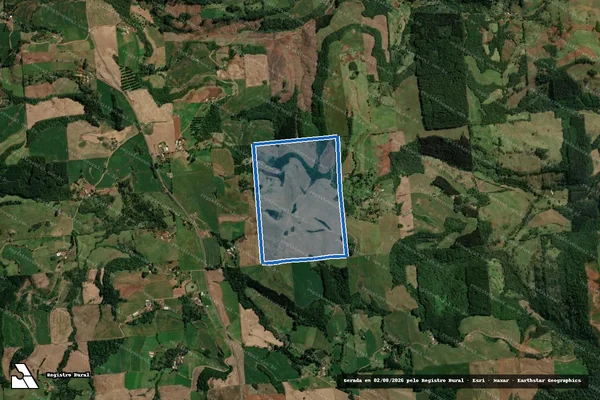 Imagem de satélite de UMA ÁREA DE TERRAS RURAIS DE CULTURA E MATOS, e PARTE DO LOTE RURAL de terras de cultura e matos número VINTE E CINCO (25) - Matrícula 7.975 em São Lourenço do Oeste - SC