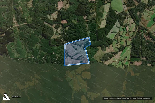 Imagem de satélite de FAZENDA BARRA GRANDE - Matrícula 3.063 em Palmeira - SC