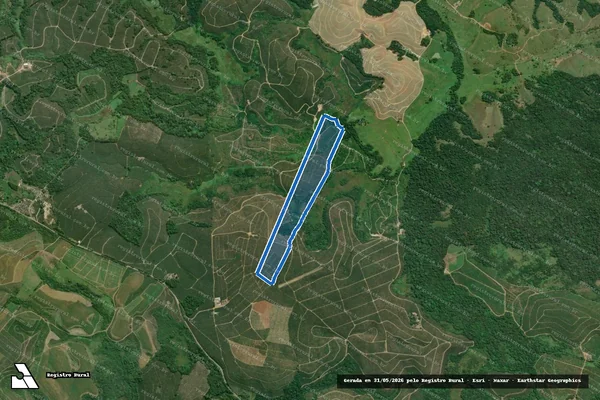 Imagem de satélite de FAZ JACIARA ? MAT 22443 - Parte 1 em Cajati - SP