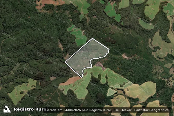 Imagem de satélite de Fazenda do Salto Matricula 0.487 - Gleba Evandro e Carolina I em Lebon Régis - SC