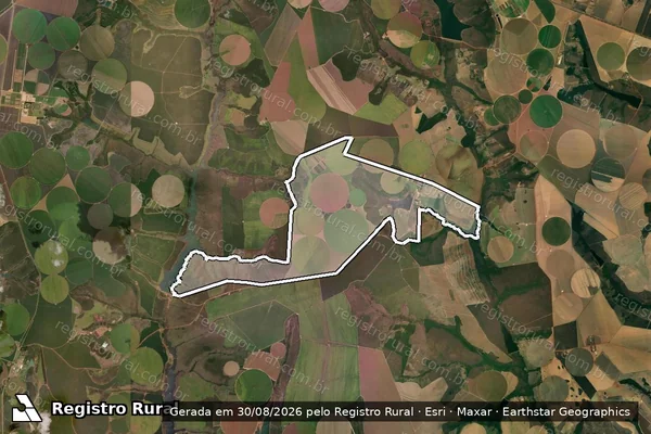 Imagem de satélite de FAZENDA CAPIM PUBO, no lugar denominado SANTO ANTONIO DA CHÁCARA - Gleba A em Cristalina - GO