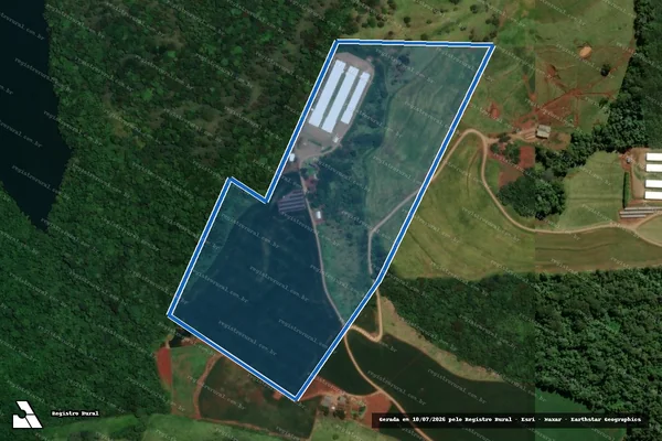 Imagem de satélite de Fazenda Nova Prata / Lote 17 - Lote 21 em Nova Prata do Iguaçu - PR