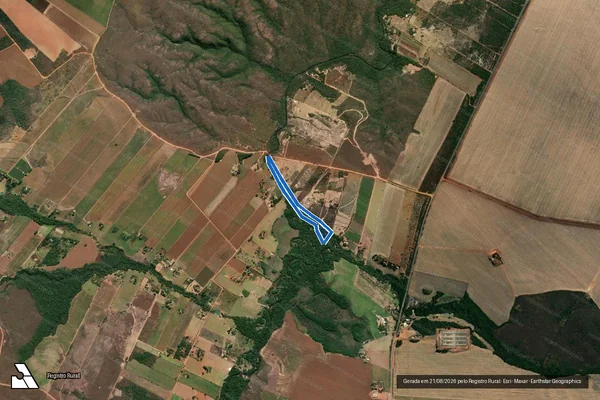 Imagem de satélite de PA MINGAU - AREA DE PRESERVAÇÃO 4 - Parcela 1 em São João d'Aliança - GO