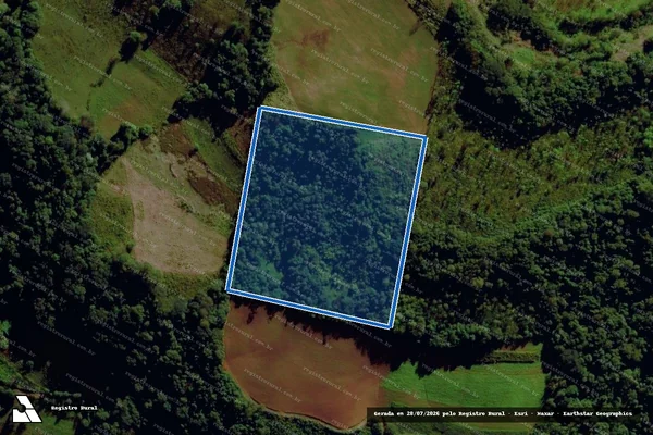 Imagem de satélite de Parte do Lote Colonial Rural n. 76 - Parte 1 em São Miguel da Boa Vista - SC