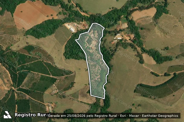 Imagem de satélite de Sítio Pedacinho do Céu - Parte 1 em Campestre - MG