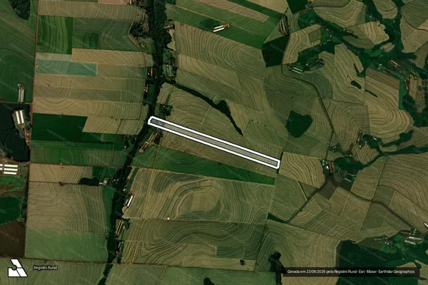 Imagem de satélite de Parte destacada do lote de terras rural n° 173 da gleba n° 11 da Colônia Pindorama - ÚNICA em Cafelândia - PR