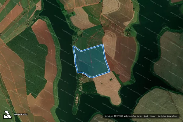 Imagem de satélite de Fazenda São Benedito - Transcr 2376 em Rancharia - SP