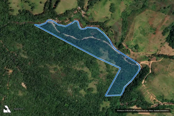 Imagem de satélite de Fazenda Bom Destino - Fazenda Cachoeira em Muriaé - MG