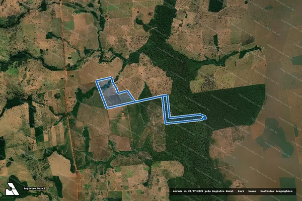 Imagem de satélite de FAZENDA SÃO CARLOS - PACELA 02 em Salto do Céu - MT