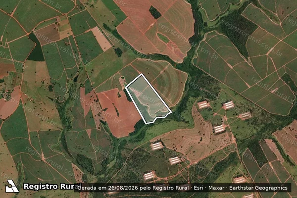 Imagem de satélite de FAZENDA SANTA CRUZ II - Matricula 1.378 em Palestina - SP