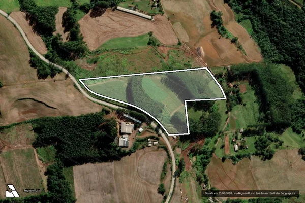 Imagem de satélite de PARTE DO LOTE RURAL N° 136 - Gleba A - Gleba 2 em Serra Alta - SC