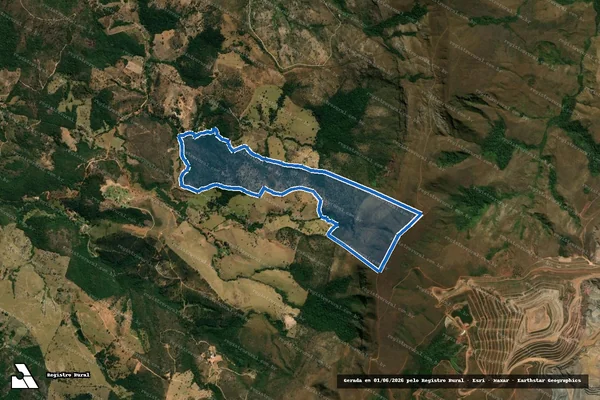 Imagem de satélite de FAZENDA CANTÃO DA SERRA - GLEBA 2 em Belo Vale - MG