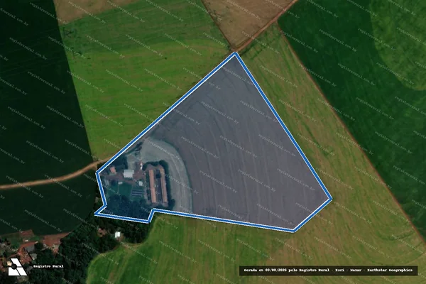 Imagem de satélite de Parte remanescente da subdivisão do lote n° 10, do 5° perímetro  "B", do imóvel São Francisco  ou Lopei - Parte 1 em Cascavel - PR