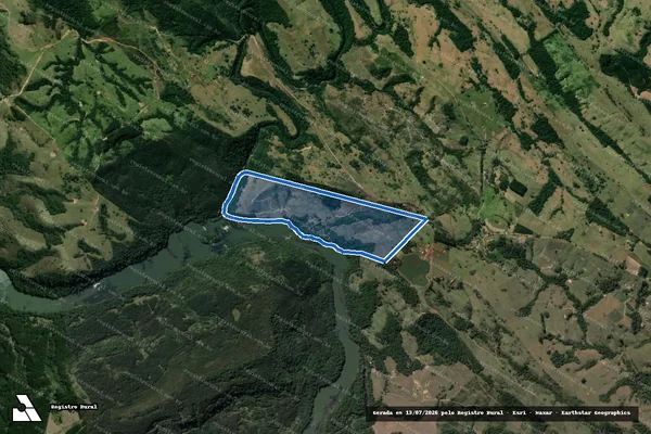 Imagem de satélite de RECANTO BOM JESUS - Matrícula 3278 em Curiúva - PR