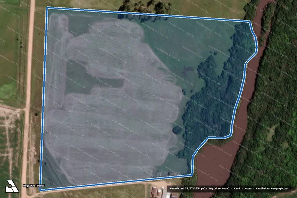 Imagem de satélite de FAZENDA FEIJÓ - Mat. R.7-5.319 em Jaguarão - RS