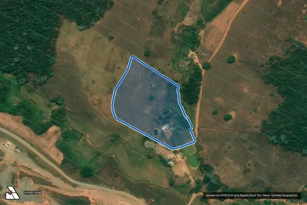 Imagem de satélite de Sítio São Pedro - Parcela 1 em Teixeiras - MG