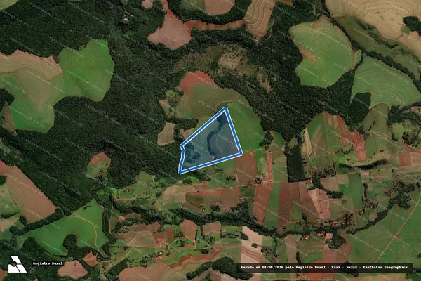 Imagem de satélite de Lote 50-J-1, Gleba 07 1ª Parte, Colônia Guarani. - Matrícula 10237 em Ibema - PR