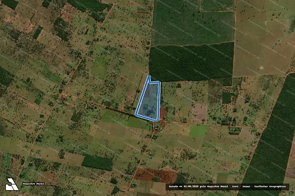 Imagem de satélite de PROJETO DE ASSENTAMENTO SANTA CLARA - Lote 067 em Bataguassu - MS
