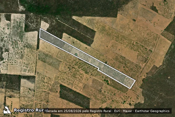 Imagem de satélite de PROJETO DE ASSENTAMENTO SERRA DO MEIO ? LOTE 21 - Parte 1 em Santana do Matos - RN