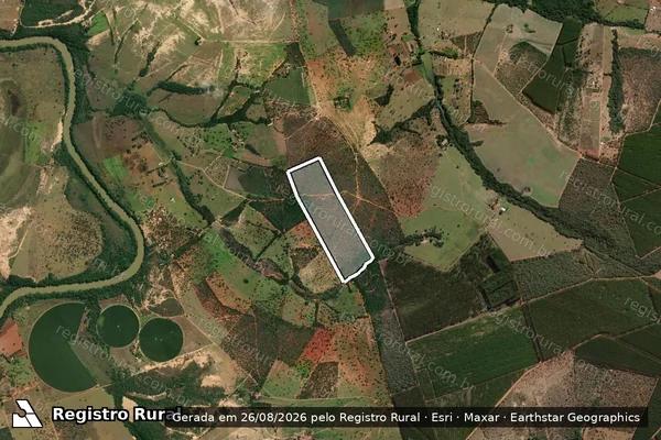 Imagem de satélite de FAZENDA JUNCO, LUGAR BURITIZINHO - Parcela 1 em Martinho Campos - MG