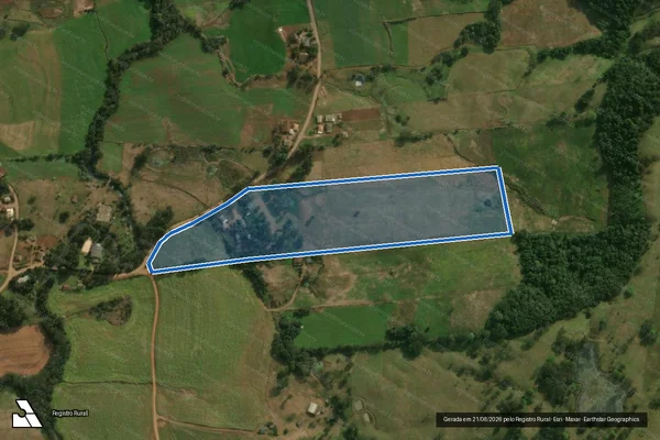 Imagem de satélite de LOTE RURAL Nº 66 GLEBA Nº 6 - Parcela 1 em Dionísio Cerqueira - SC
