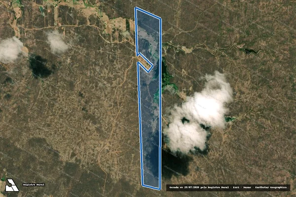 Imagem de satélite de Projeto de Assentamento Serrote/Serra Branca - Área Comunitária 4 - Parte 1 em Santana do Matos - RN