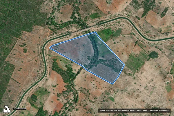 Imagem de satélite de FAZENDA CARAUNÃ - PARCELA 02 em Água Branca - AL