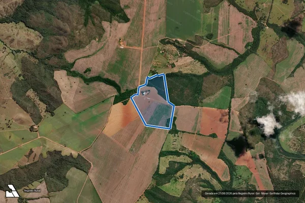 Imagem de satélite de FAZENDA IPÊ - Parte 1 em Campo Alegre de Goiás - GO