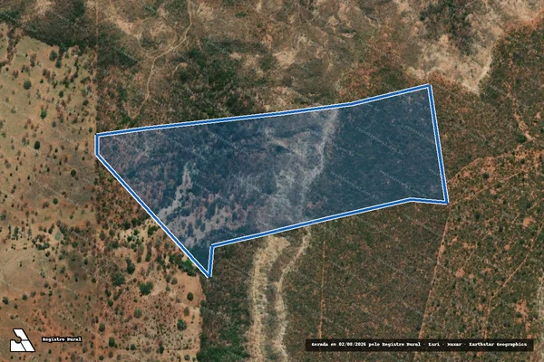 Imagem de satélite de Fazenda Santa Clara Lugar denominado Mangabeira - Parte 1 em São João do Pacuí - MG