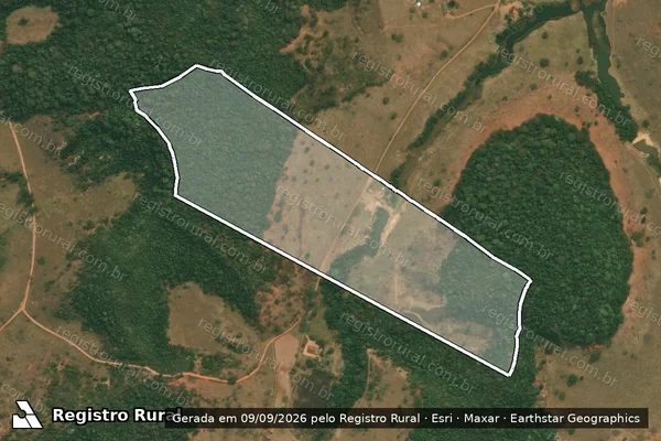 Imagem de satélite de BOM JESUS DA CANABRAVA ? SÃO NICOLAU PEQUENO - Gleba 01 em São João Evangelista - MG
